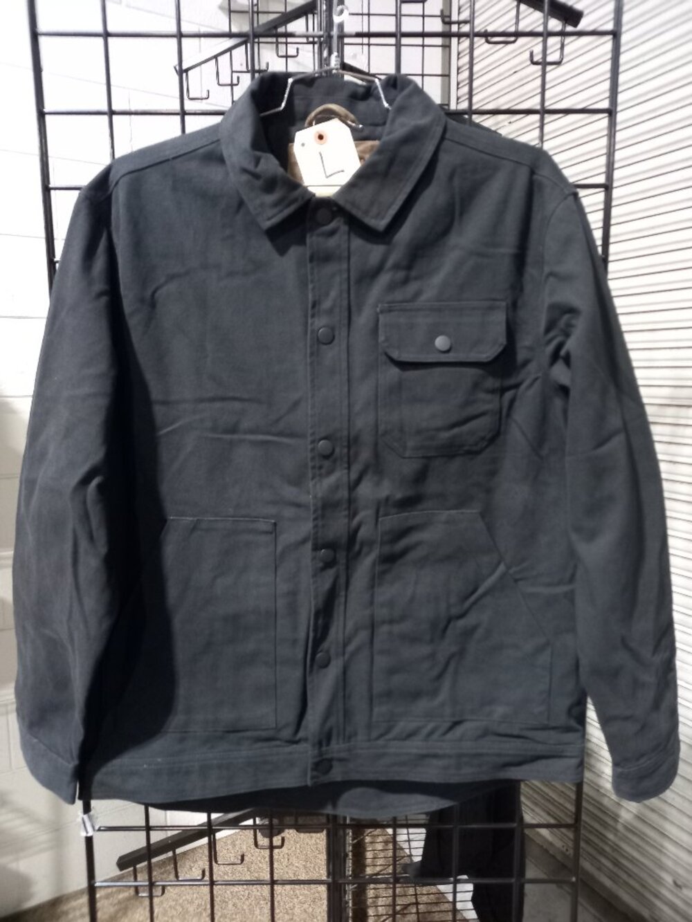 Men's Concealed Carry Flannel Lined Canvas Shirt Jacket | Large